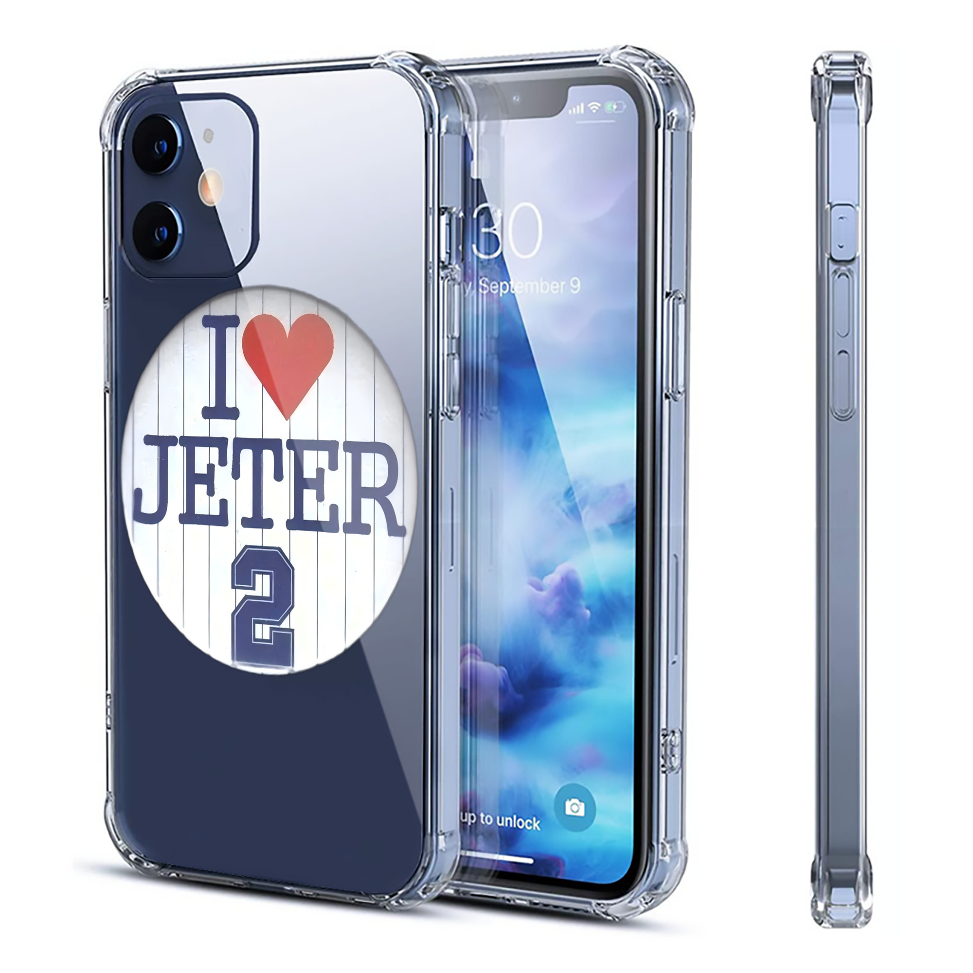 Derek Jeter 2 Clear IPhone 12 Case – Soft TPU With UV Print – Enhanced Drop Protection, Precise Fit, Anti-Fingerprint, Customizable Design, Scratch-Resistant, Yellow-Resistant